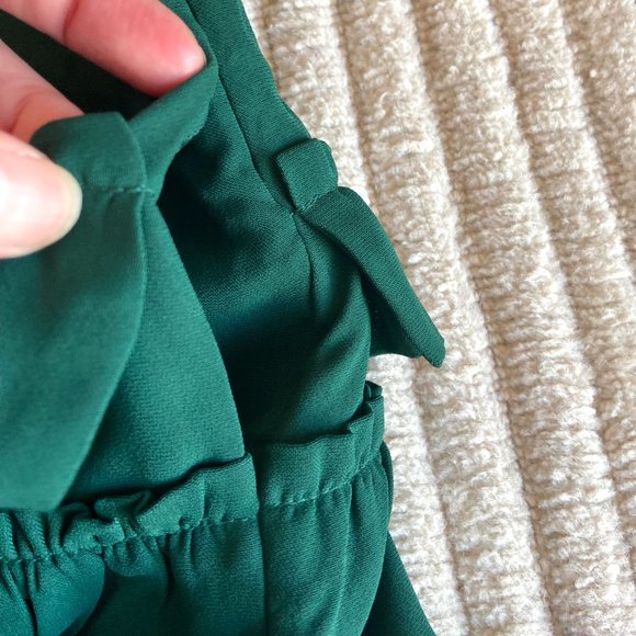 J Crew Crewcuts crepe green ruffled dress with pockets, Girls size 6, NWT - Picture 5 of 10